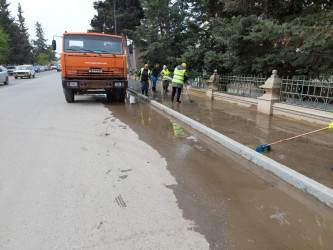 Biləsuvarda abadlıq və təmizlik işləri davam edir