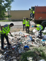 Şəhərin küçələrində aparılan abadlıq və təmizlik işləri davam etdirilib