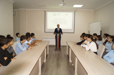 Biləsuvarda "İnsan hüquqları, erkən nikahlar və qohum evliliklərinin qarşısının alınması" mövzusunda maarifləndirmə tədbiri keçirildi.